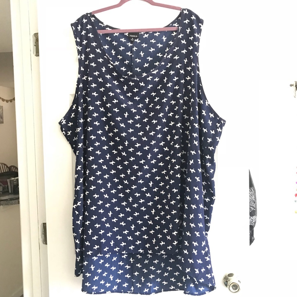 Scottie Dog print hi-lo tank top